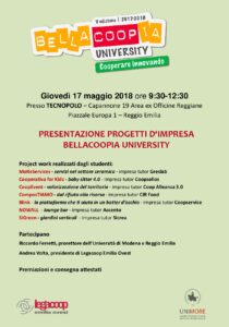 Scopri di più sull'articolo Finale di Bellacoopia University, giovedì 17 maggio al Tecnopolo
