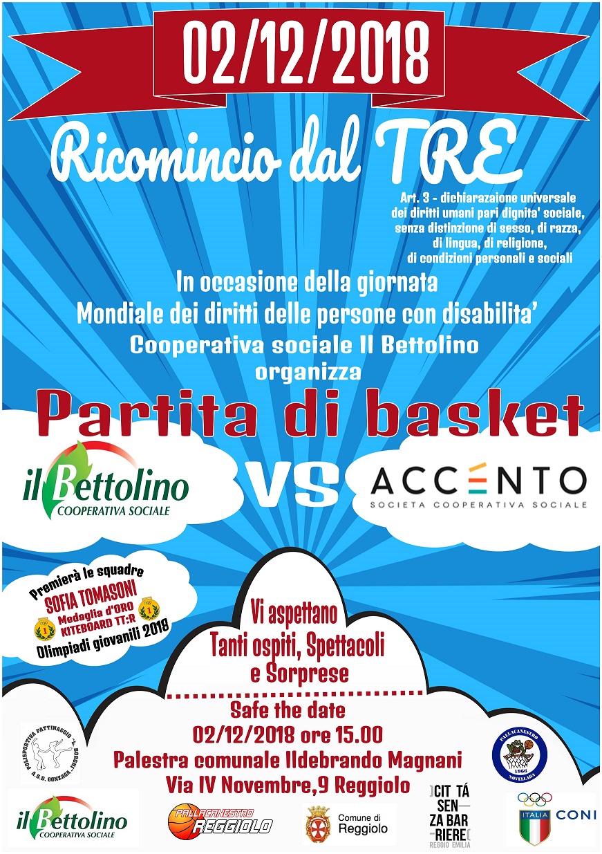 Al momento stai visualizzando “Ricomincio dal TRE”, una partita di basket per far vincere i diritti