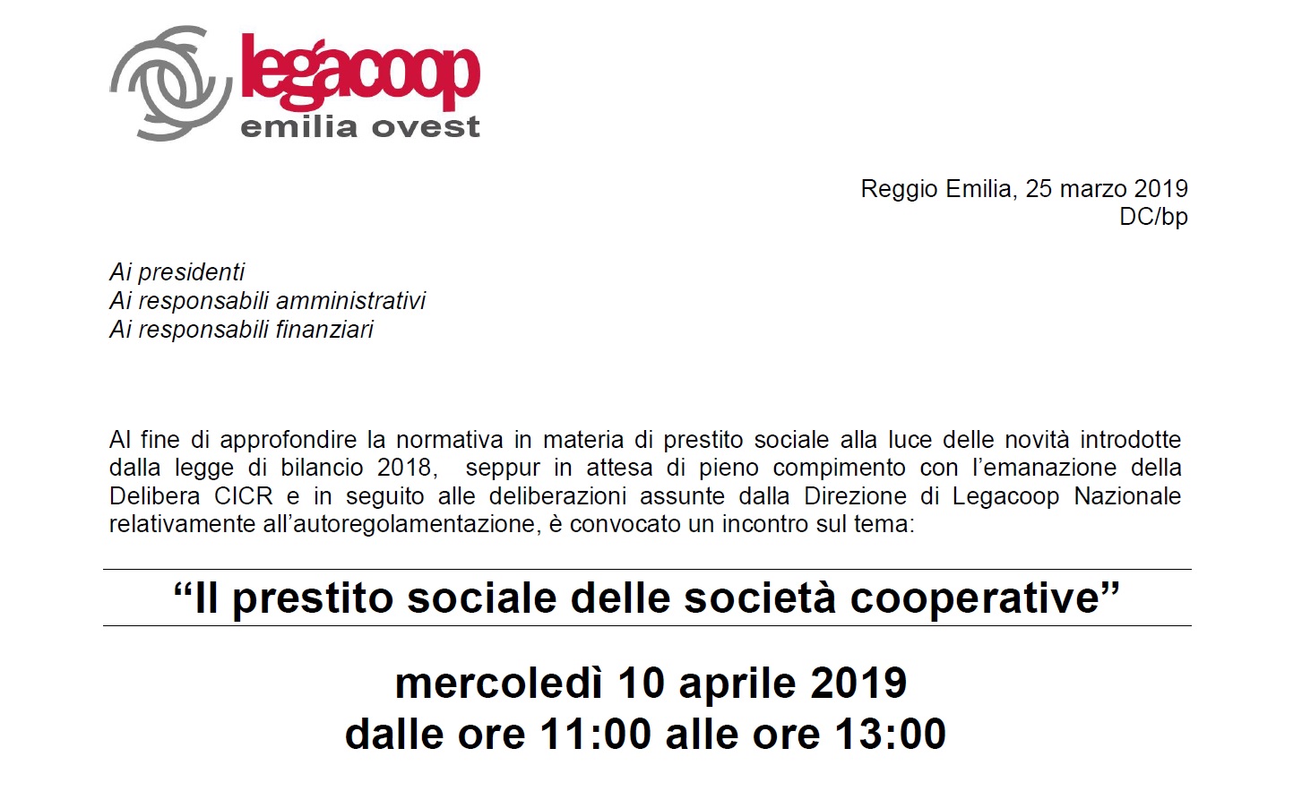 Al momento stai visualizzando Il prestito sociale delle società cooperative, un incontro il 10 aprile