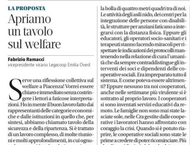 Al momento stai visualizzando Piacenza: la nostra proposta per la costituzione del tavolo welfare