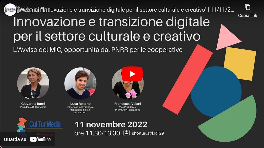 Al momento stai visualizzando “Innovazione e transizione digitale per il settore culturale e creativo”